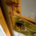 burglars - broken lock and door
