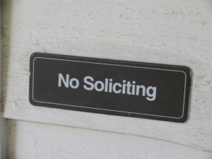 no soliciting sign, avoid solicitor scams
