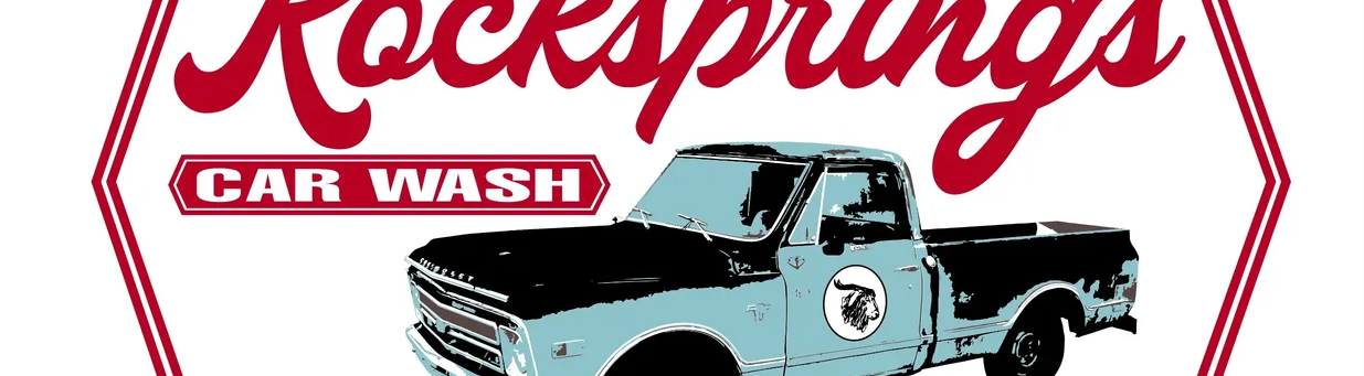 Logo for car wash with old fashioned truck