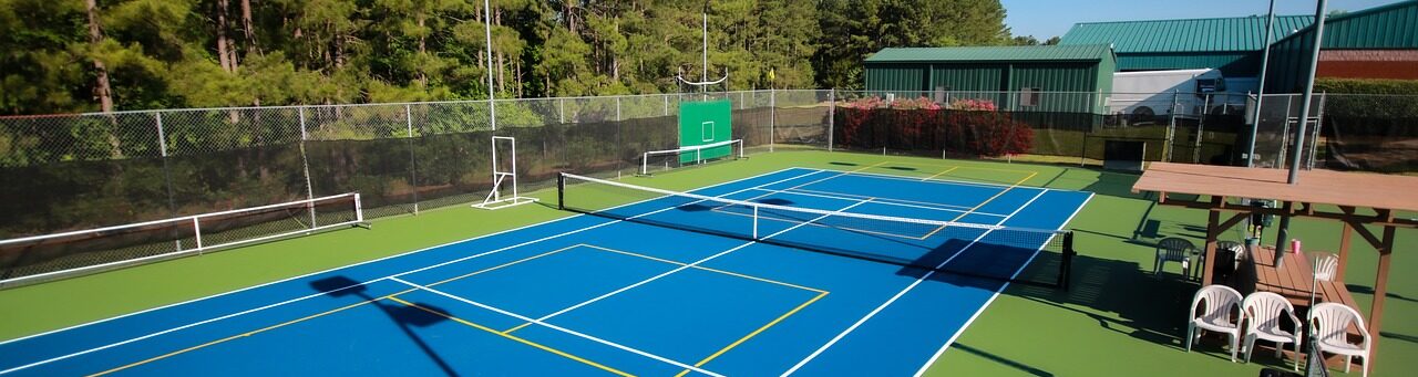 an outdoor tennis court