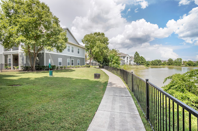 An apartment complex on the lake