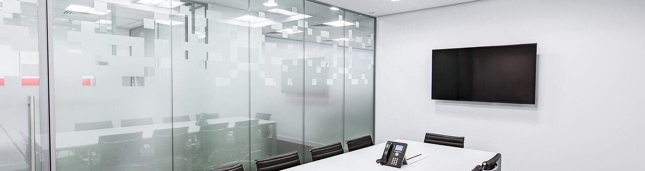 A meeting room in an office building