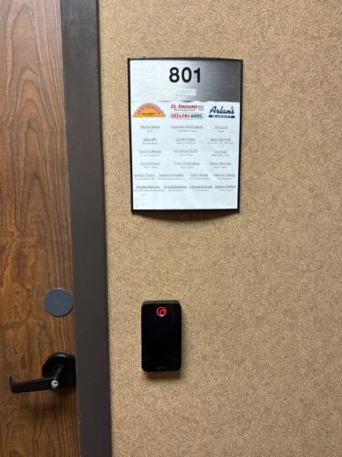 A card reader at an office suite