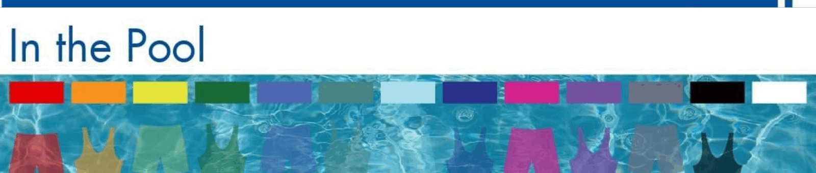 an image showing how different colored swimwear shows up in the pool