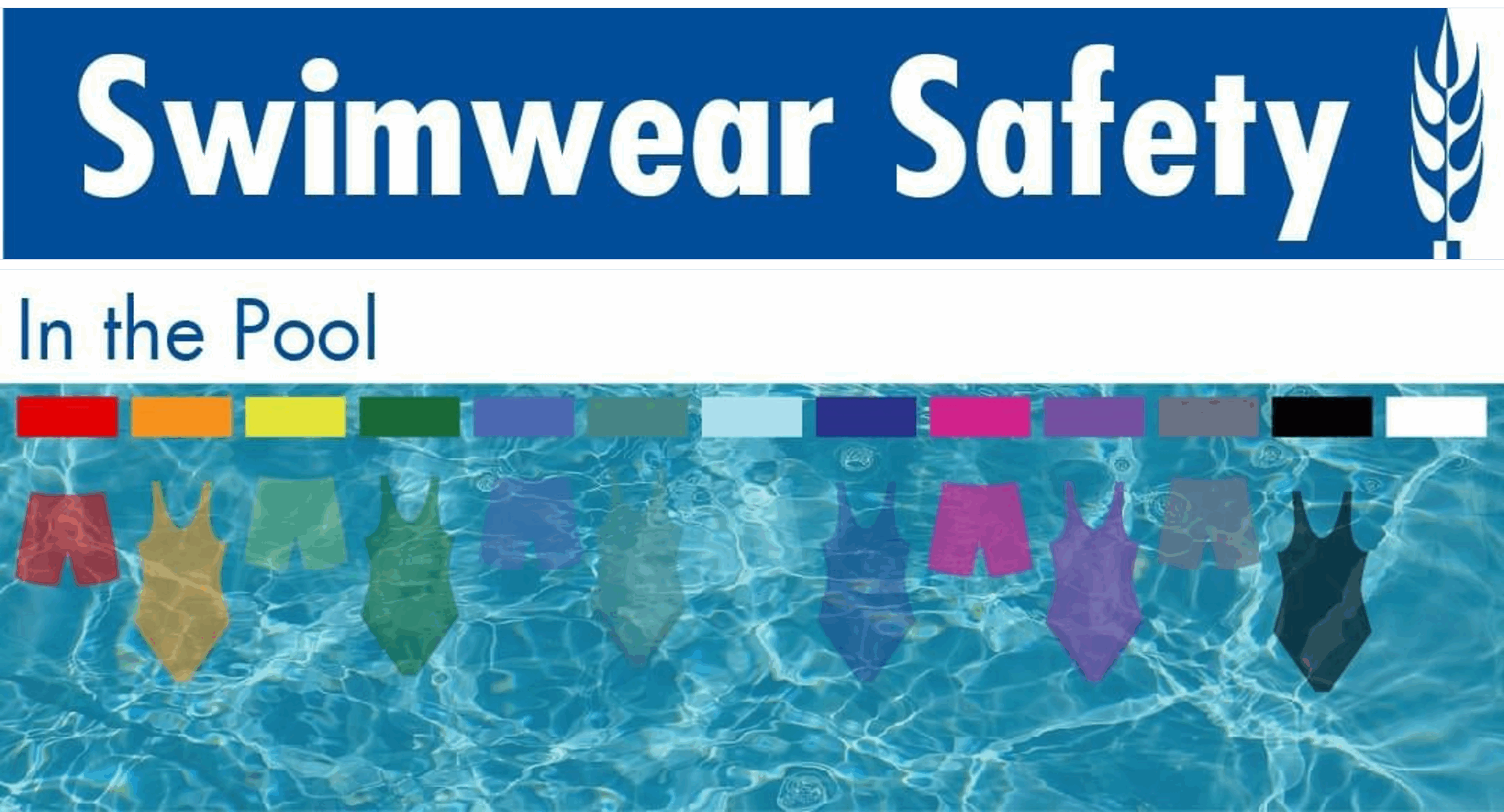 an image showing how different colored swimwear shows up in the pool