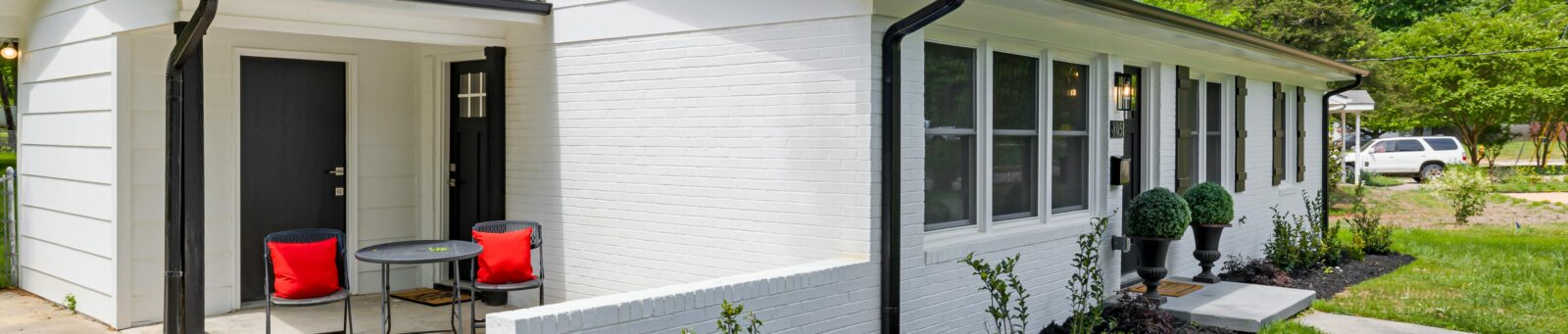 A white suburban home