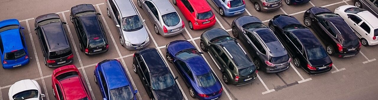 A crowded parking lot