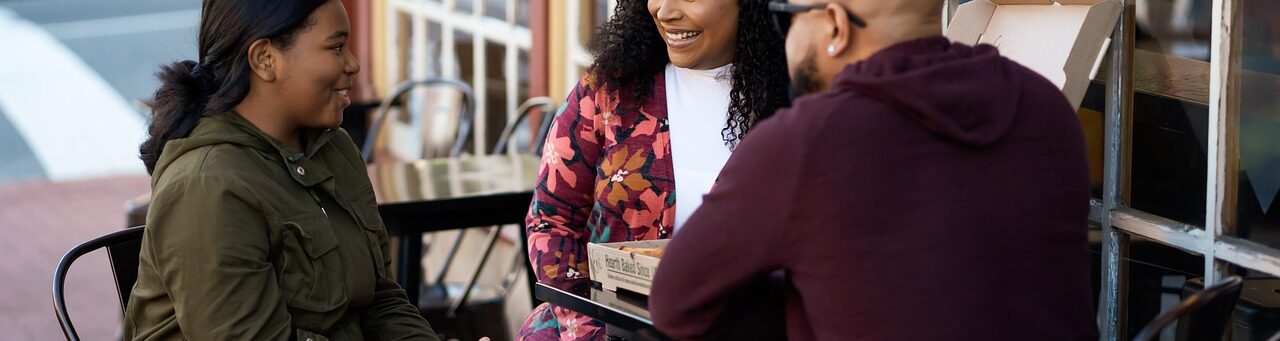 Parents talking to their daughter about staying safe