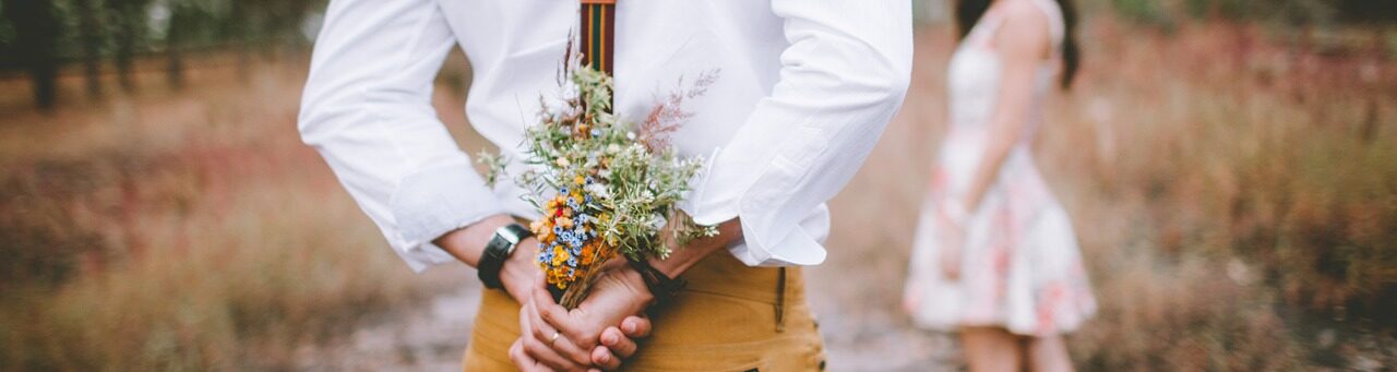 In-person meetup date brings flowers