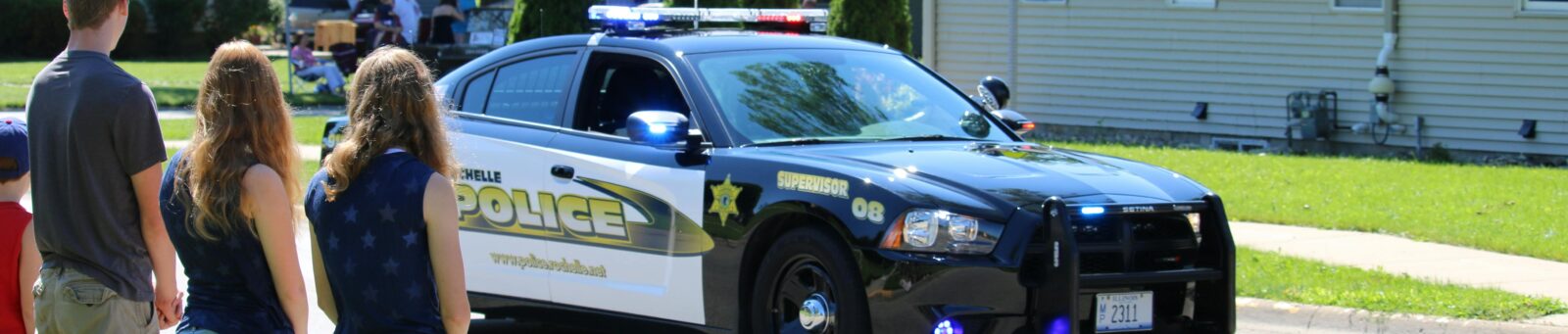 police dispatch in a neighborhood