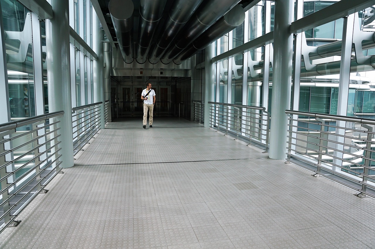 Man walking in office during business slowdown
