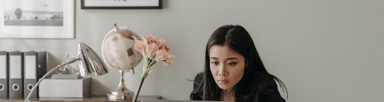 woman at work looking stressed