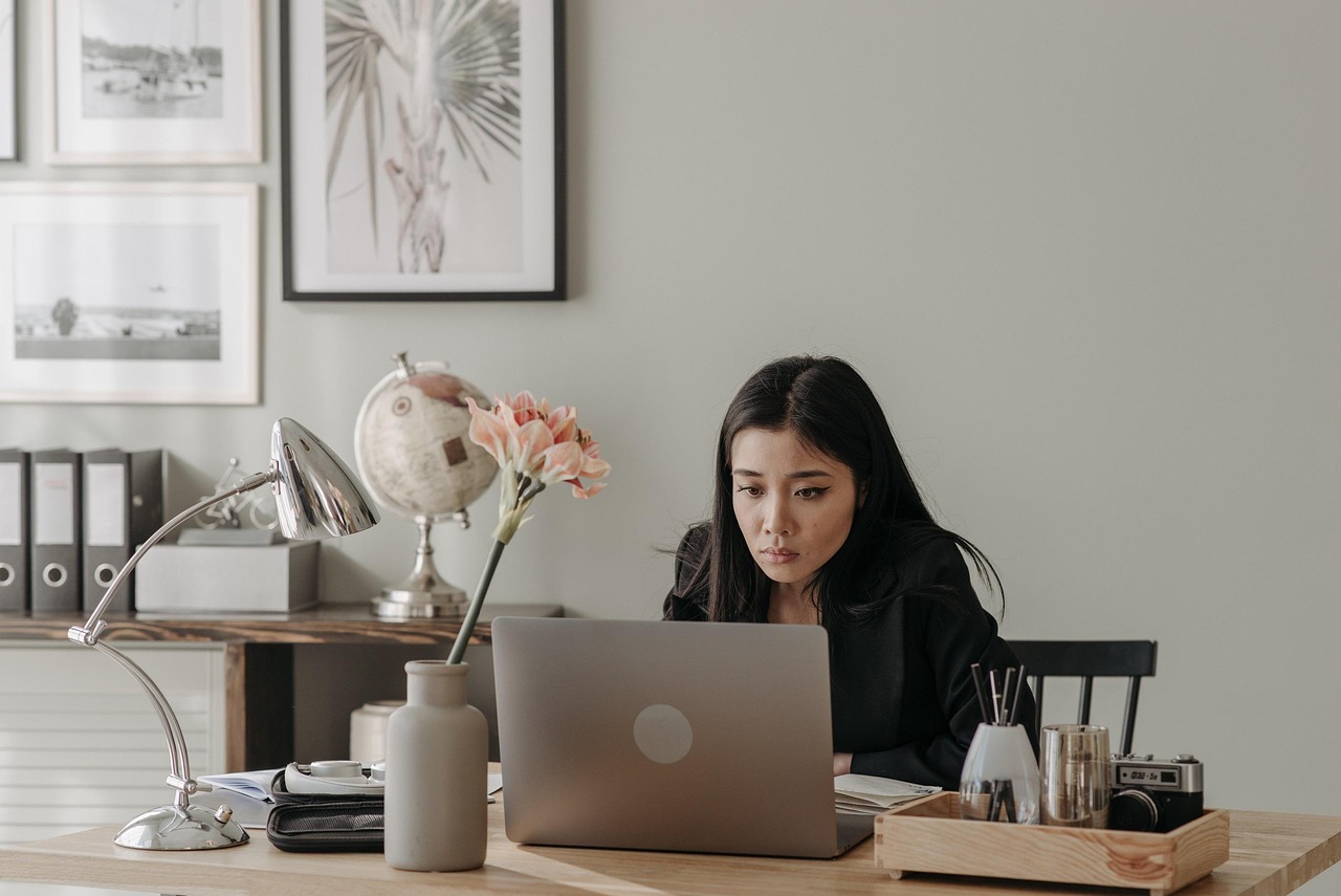 woman at work looking stressed