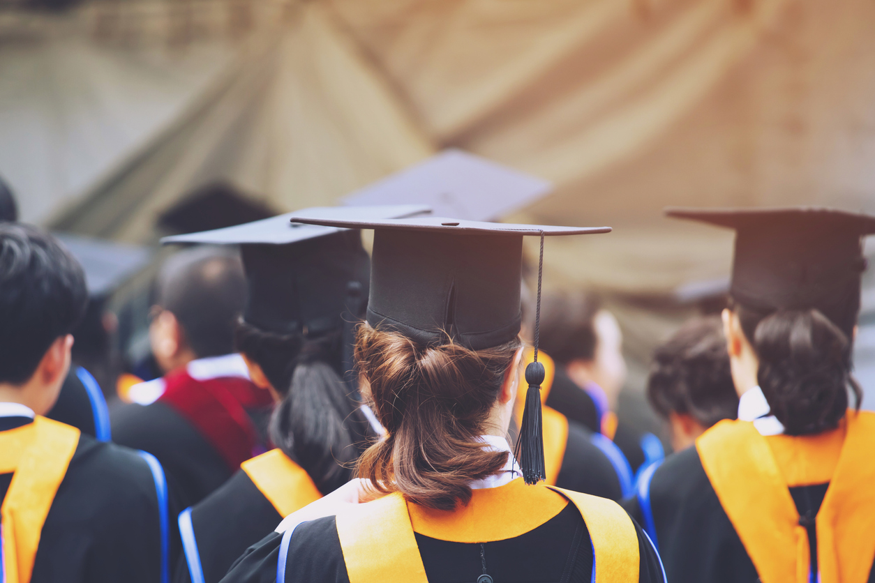 Students celebrating graduation season