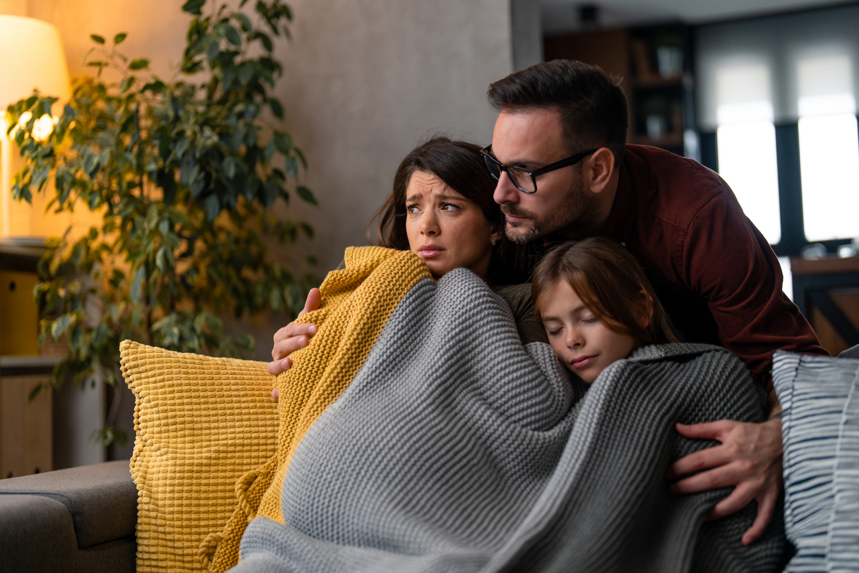 An anxious family at home needing security