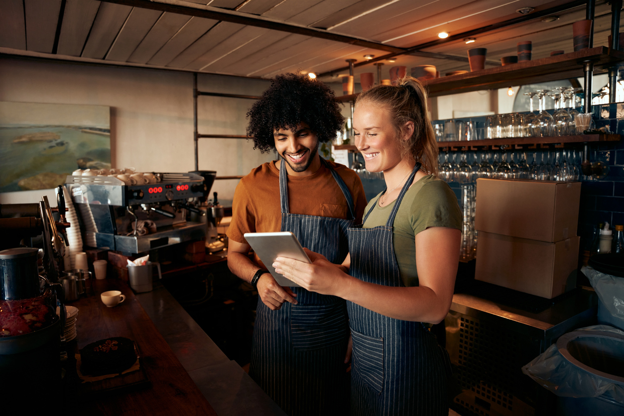 Shift change at restaurant